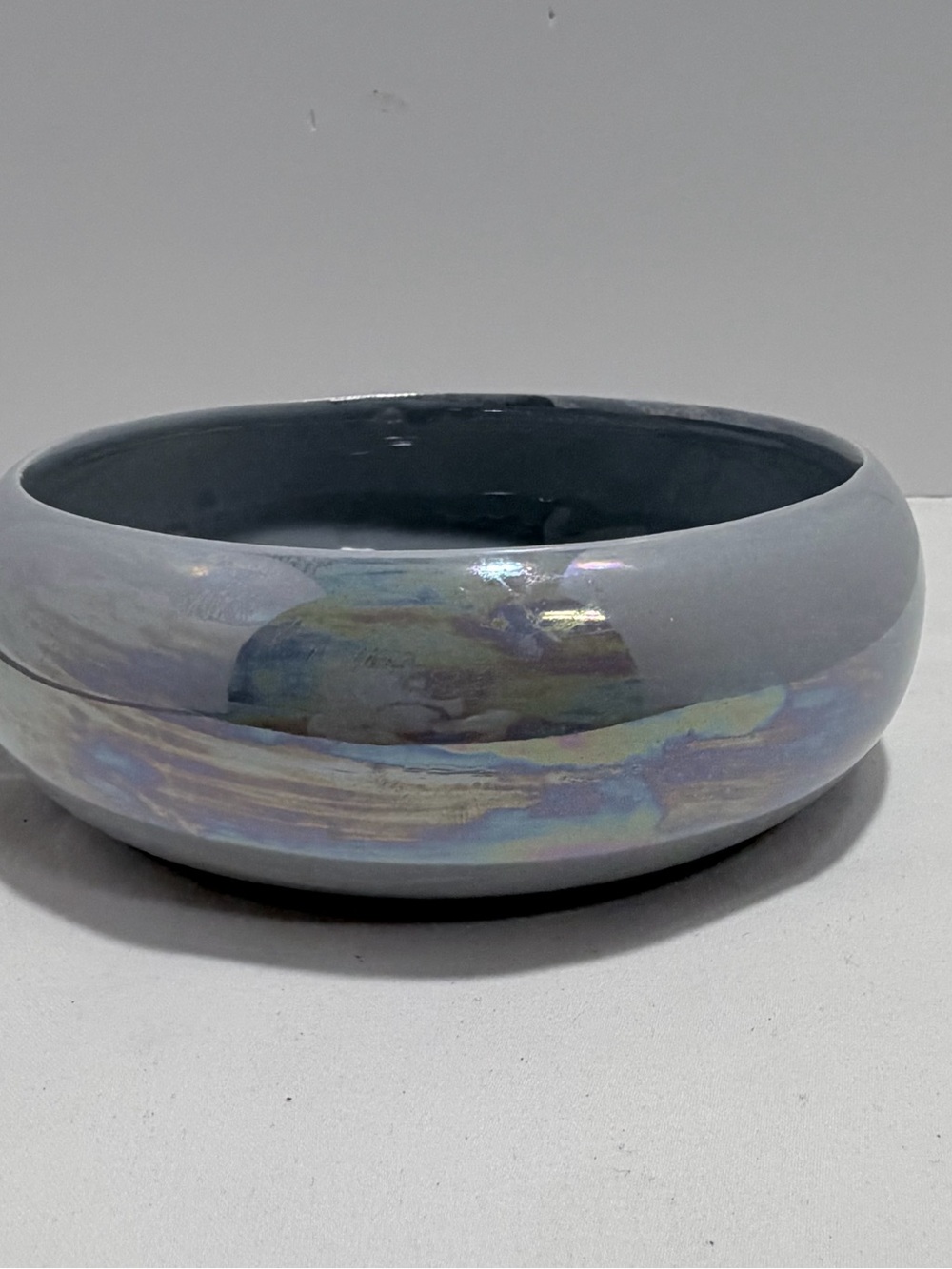 Vintage Gray Iridescent Arnels Ceramic Trinket Bowl 1985